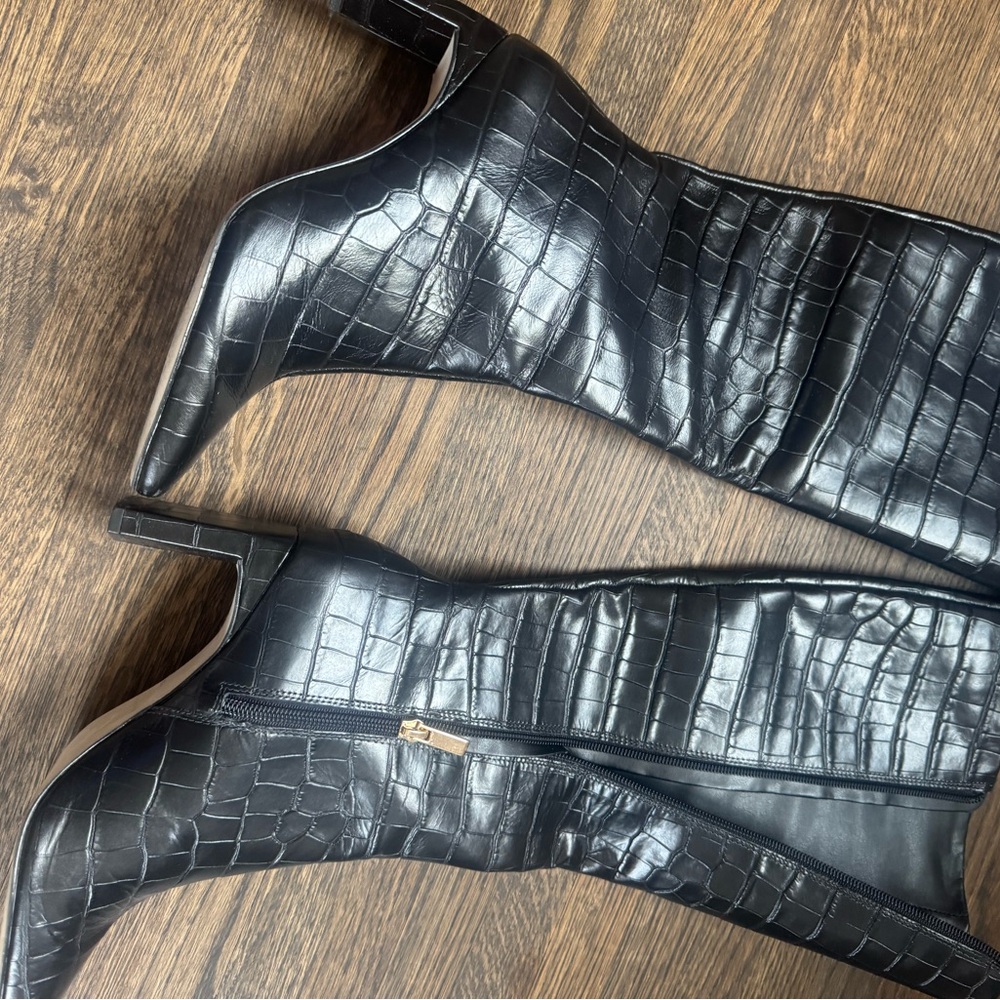 Saks Fifth Ave size 7.5 crocco black boot worn one time.